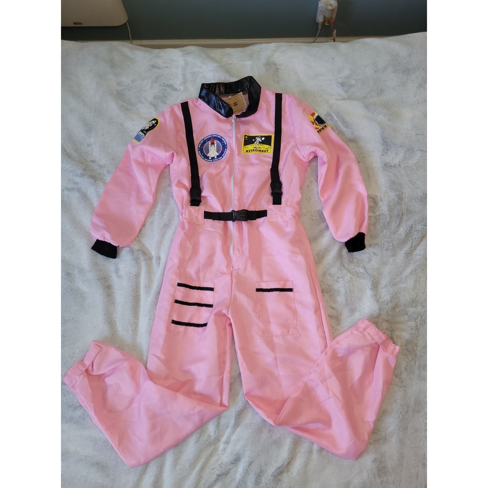 Adult Small Astronaut Pink Flight Suit Costume Halloween Party Theater Cosplay